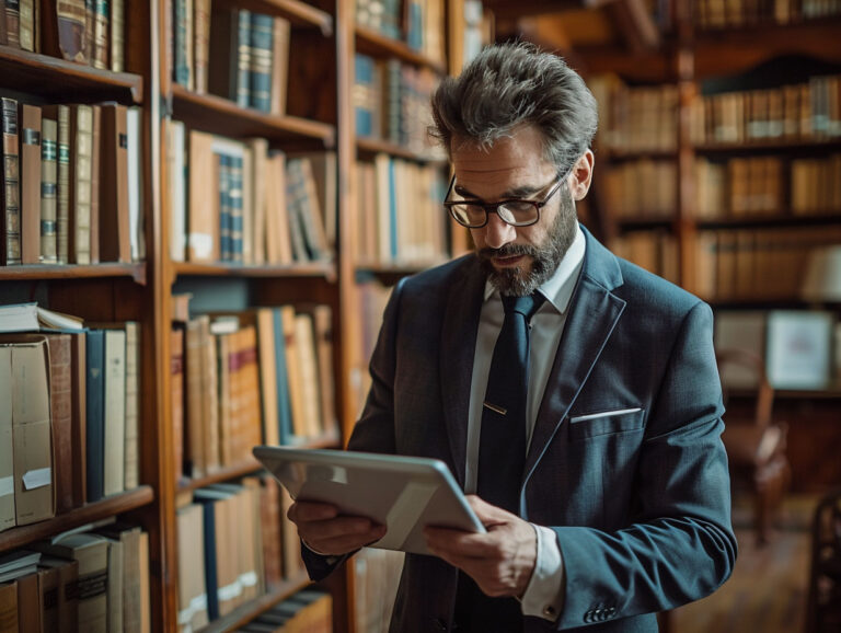 Professionnel des services consultant un tableau de bord de pilotage profession libérale sur tablette